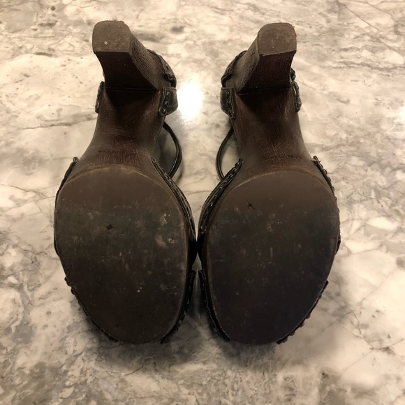 Prada Gunmetal Open Toe Platforms - Picture 11 of 15